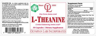 Photo of the OL Olympian Labs L-Theanine label