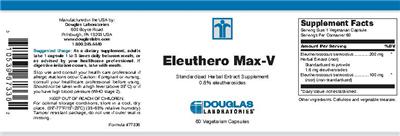 Photo of the Douglas Laboratories Eleuthero Max-V label