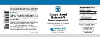 Photo of the Douglas Laboratories Grape Seed Extract-V (Proanthocyanidins) label