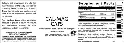 Photo of the VitaCeutical Labs Cal-Mag Caps label