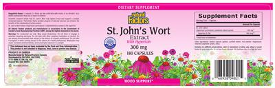 Photo of the Natural Factors St. John's Wort Extract With Hypericin label