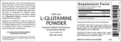Photo of the VitaCeutical Labs L-Glutamine Powder label