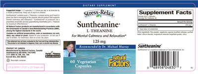 Photo of the Natural Factors Stress-Relax Suntheanine L-Theanine 125 mg label
