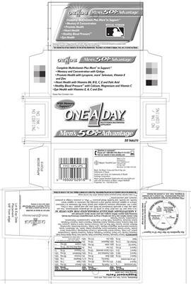 Photo of the Bayer One A Day Men's 50+ Advantage label