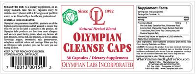 Photo of the OL Olympian Labs Olympian Cleanse Caps label