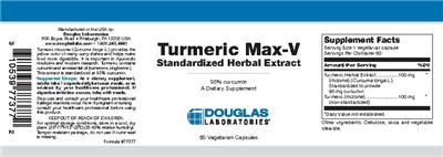 Photo of the Douglas Laboratories Turmeric Max-V label