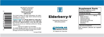 Photo of the Douglas Laboratories Elderberry-V label