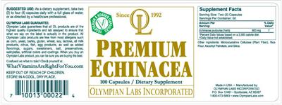 Photo of the OL Olympian Labs Premium Echinacea label