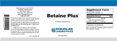 Photo of the Douglas Laboratories Betaine Plus label