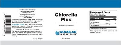 Photo of the Douglas Laboratories Chlorella Plus label