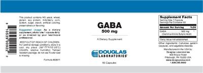 Photo of the Douglas Laboratories GABA 500 mg label
