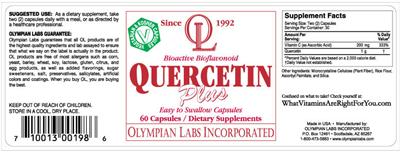 Photo of the OL Olympian Labs Quercetin Plus label