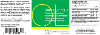 Photo of the OL Olympian Labs Skin Support label
