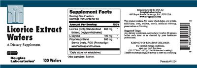 Photo of the Douglas Laboratories Licorice Extract Wafers label