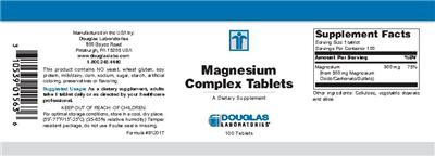 Photo of the Douglas Laboratories Magnesium Complex Tablets label